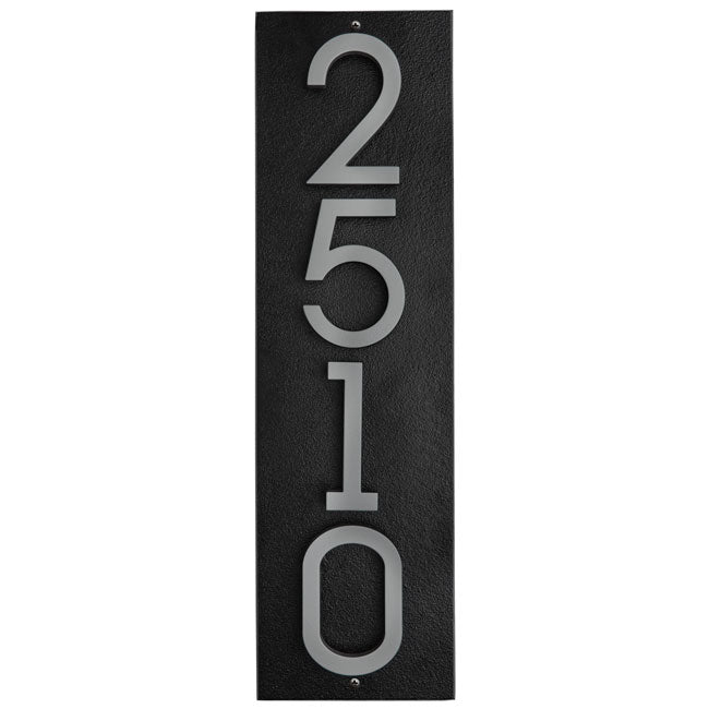Whitehall Stand-Off Vertical Sign, Black/Silver, 4 Digits