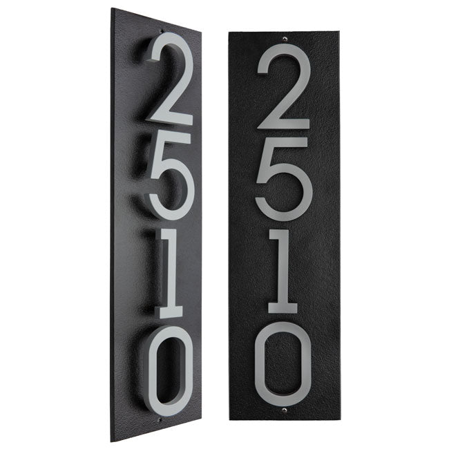 Whitehall Stand-Off Vertical Sign, Black/Silver, 4 Digits