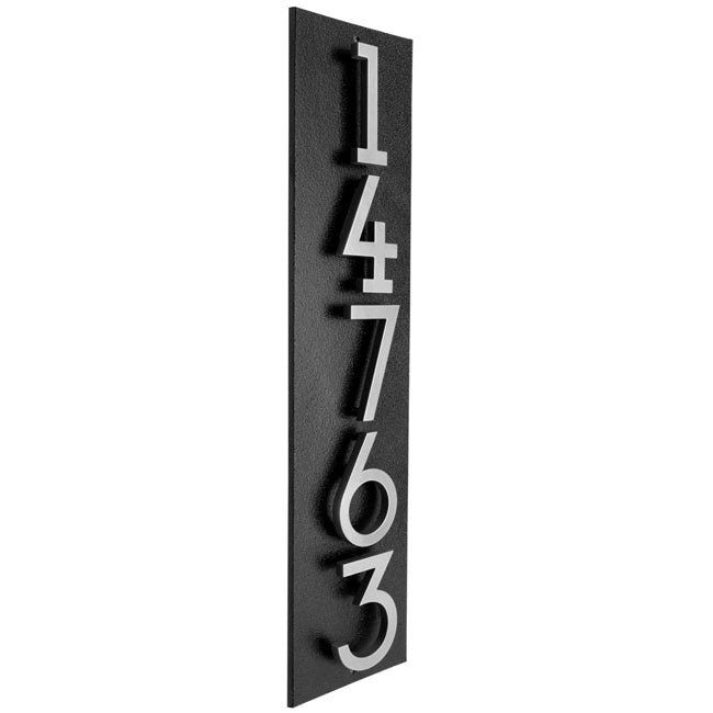 Whitehall Stand-Off Vertical Sign, Black/Silver, 5 Digits