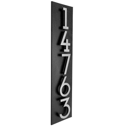 Whitehall Stand-Off Vertical Sign, Black/Silver, 5 Digits