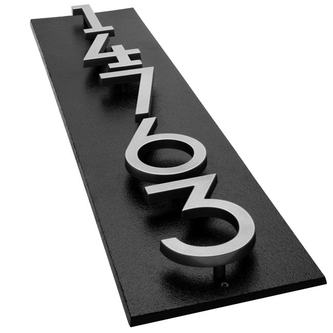 Whitehall Stand-Off Vertical Sign, Black/Silver, 5 Digits