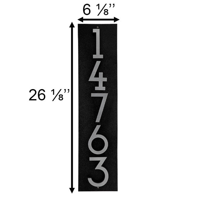 Whitehall Stand-Off Vertical Sign, Black/Silver, 5 Digits