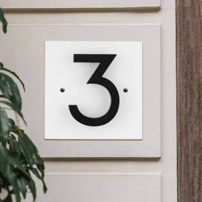 Whitehall Stand-Off Address Sign, White/Black, 1 Digit