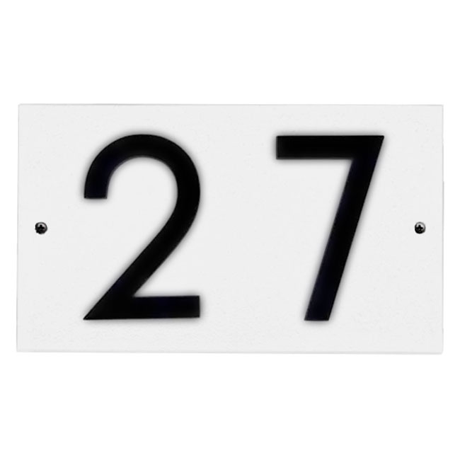 Whitehall Stand-Off Horizontal Sign, White/Black, 2 Digits