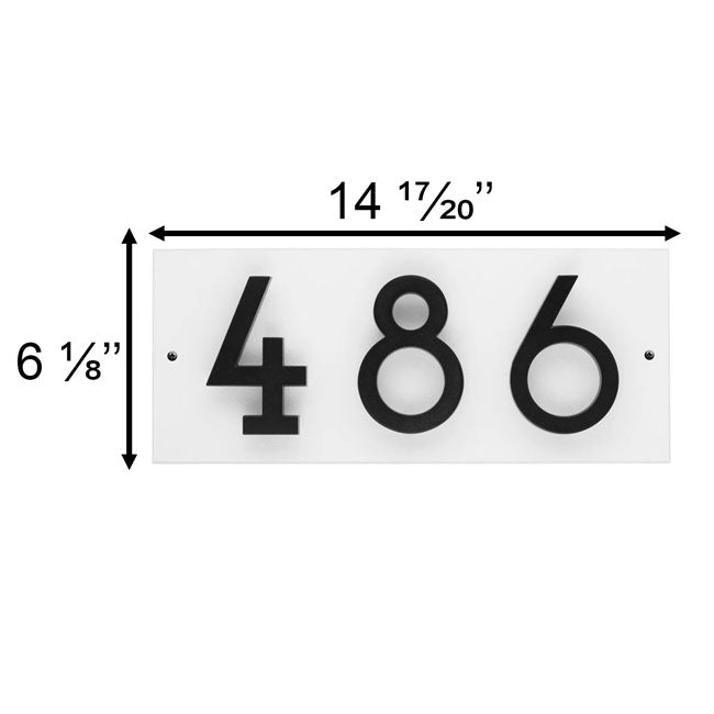 Whitehall Stand-Off Horizontal Sign, White/Black, 3 Digits