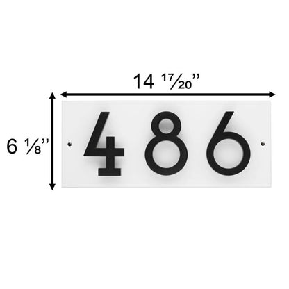 Whitehall Stand-Off Horizontal Sign, White/Black, 3 Digits