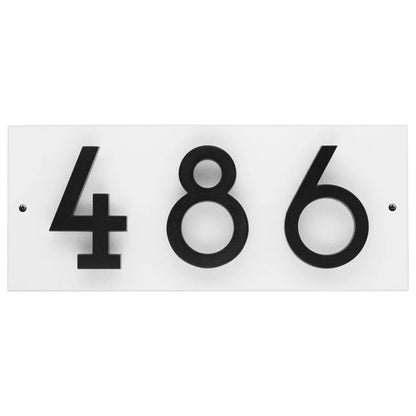 Whitehall Stand-Off Horizontal Sign, White/Black, 3 Digits