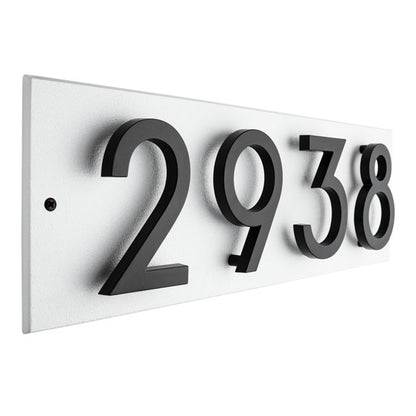Whitehall Stand-Off Horizontal Sign, White/Black, 4 Digits