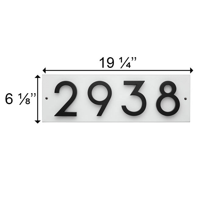 Whitehall Stand-Off Horizontal Sign, White/Black, 4 Digits