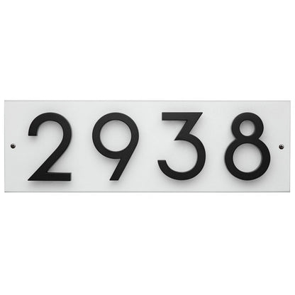 Whitehall Stand-Off Horizontal Sign, White/Black, 4 Digits