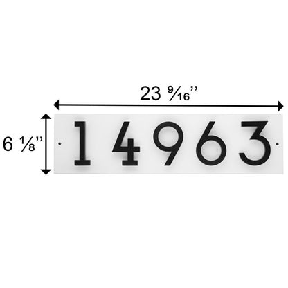 Whitehall Stand-Off Horizontal Sign, White/Black, 5 Digits