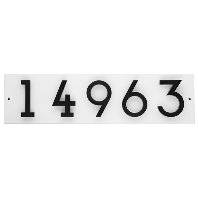 Whitehall Stand-Off Horizontal Sign, White/Black, 5 Digits