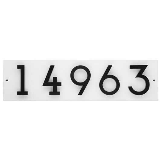 Whitehall Stand-Off Horizontal Sign, White/Black, 5 Digits