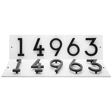 Whitehall Stand-Off Horizontal Sign, White/Black, 5 Digits