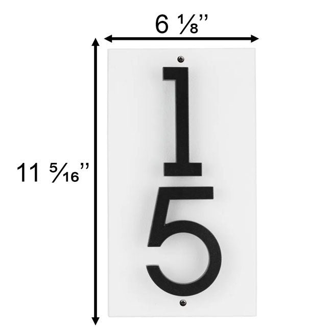 Whitehall Stand-Off Vertical Sign, White/Black, 2 Digits