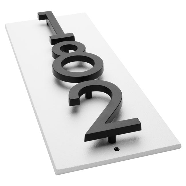 Whitehall Stand-Off Vertical Sign, White/Black, 3 Digits