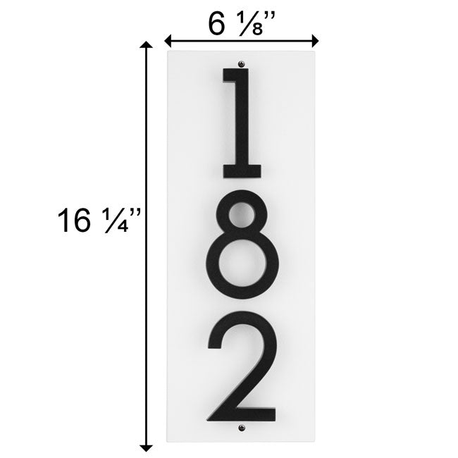 Whitehall Stand-Off Vertical Sign, White/Black, 3 Digits