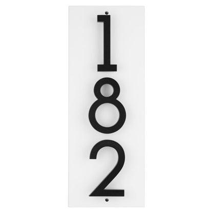 Whitehall Stand-Off Vertical Sign, White/Black, 3 Digits