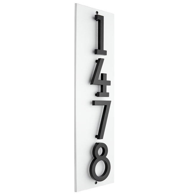 Whitehall Stand-Off Vertical Sign, White/Black, 4 Digits
