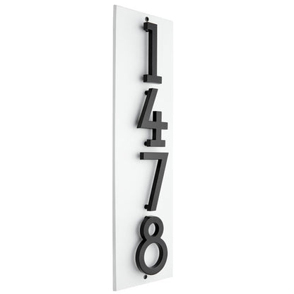Whitehall Stand-Off Vertical Sign, White/Black, 4 Digits