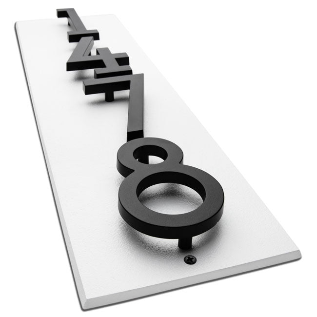 Whitehall Stand-Off Vertical Sign, White/Black, 4 Digits