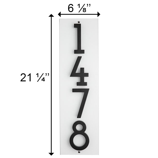 Whitehall Stand-Off Vertical Sign, White/Black, 4 Digits