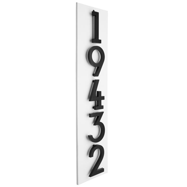 Whitehall Stand-Off Vertical Sign, White/Black, 5 Digits