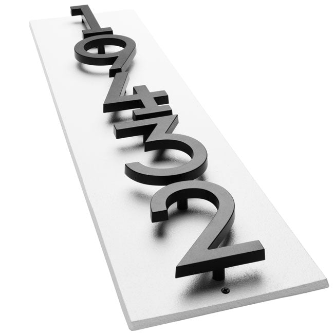 Whitehall Stand-Off Vertical Sign, White/Black, 5 Digits