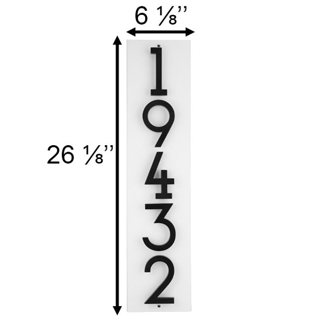 Whitehall Stand-Off Vertical Sign, White/Black, 5 Digits