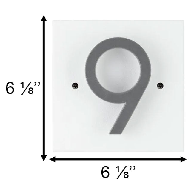 Whitehall Stand-Off Address Sign, White/Silver, 1 Digit