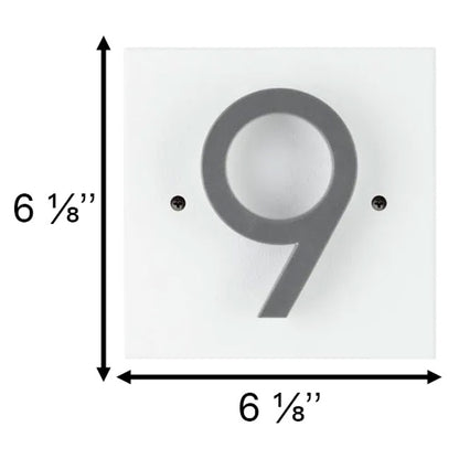 Whitehall Stand-Off Address Sign, White/Silver, 1 Digit