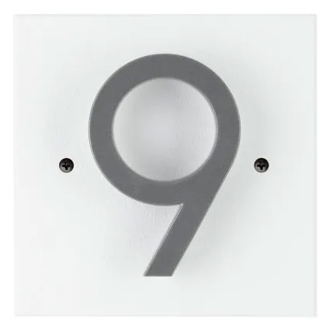 Whitehall Stand-Off Address Sign, White/Silver, 1 Digit