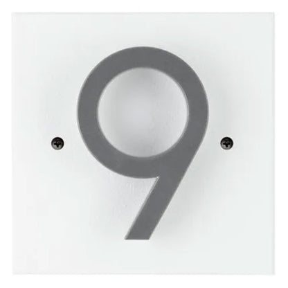 Whitehall Stand-Off Address Sign, White/Silver, 1 Digit