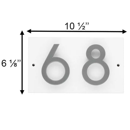 Whitehall Stand-Off Horizontal Sign, White/Silver, 2 Digits