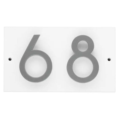 Whitehall Stand-Off Horizontal Sign, White/Silver, 2 Digits