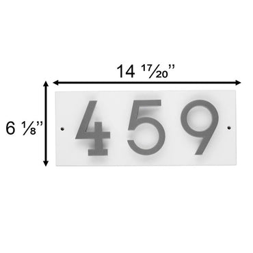 Whitehall Stand-Off Horizontal Sign, White/Silver, 3 Digits