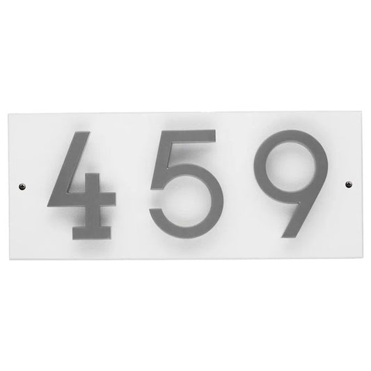 Whitehall Stand-Off Horizontal Sign, White/Silver, 3 Digits