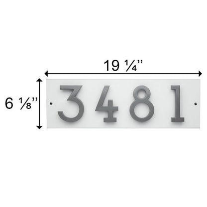 Whitehall Stand-Off Horizontal Sign, White/Silver, 4 Digits