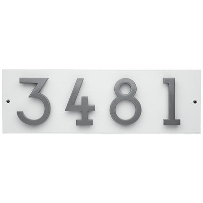 Whitehall Stand-Off Horizontal Sign, White/Silver, 4 Digits