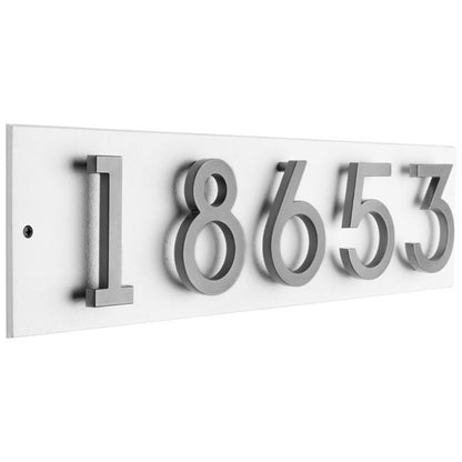 Whitehall Stand-Off Horizontal Sign, White/Silver, 5 Digits