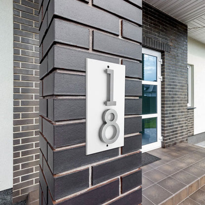 Whitehall Stand-Off Vertical Sign, White/Silver, 2 Digits