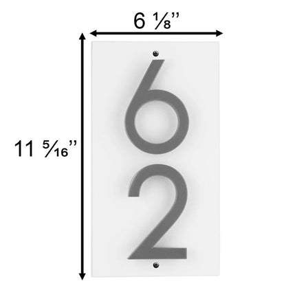 Whitehall Stand-Off Vertical Sign, White/Silver, 2 Digits