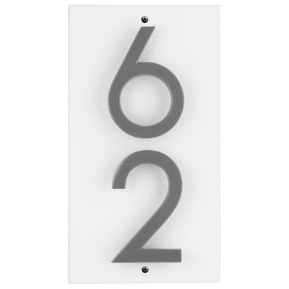 Whitehall Stand-Off Vertical Sign, White/Silver, 2 Digits