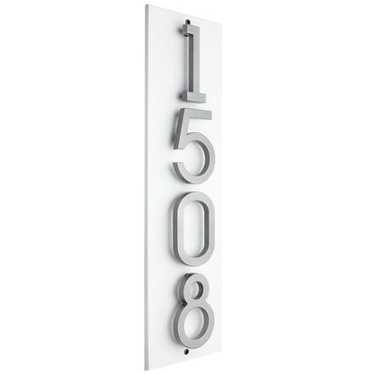 Whitehall Stand-Off Vertical Sign, White/Silver, 4 Digits