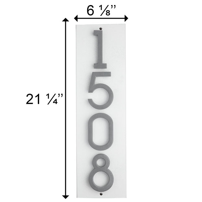 Whitehall Stand-Off Vertical Sign, White/Silver, 4 Digits