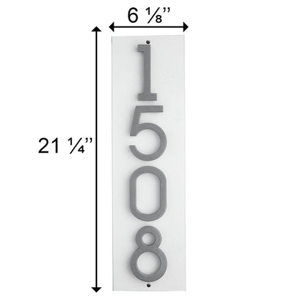 Whitehall Stand-Off Vertical Sign, White/Silver, 4 Digits
