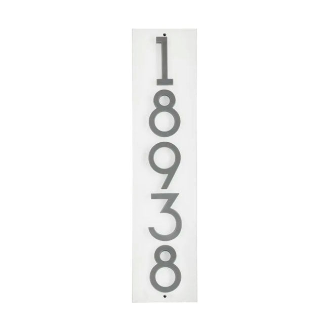 Whitehall Stand-Off Vertical Sign, White/Silver, 5 Digits