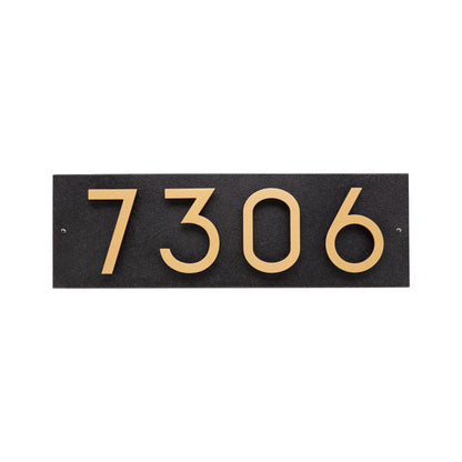 Whitehall Floating Horizontal Sign, Blk/Blk/Gold, 4 Digits