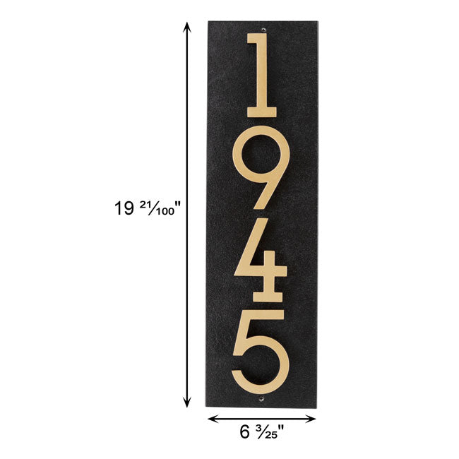 Whitehall Floating Vertical Sign, Black/Gold, 4 Digits