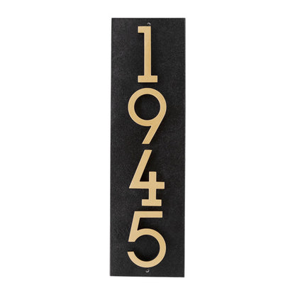 Whitehall Floating Vertical Sign, Black/Gold, 4 Digits